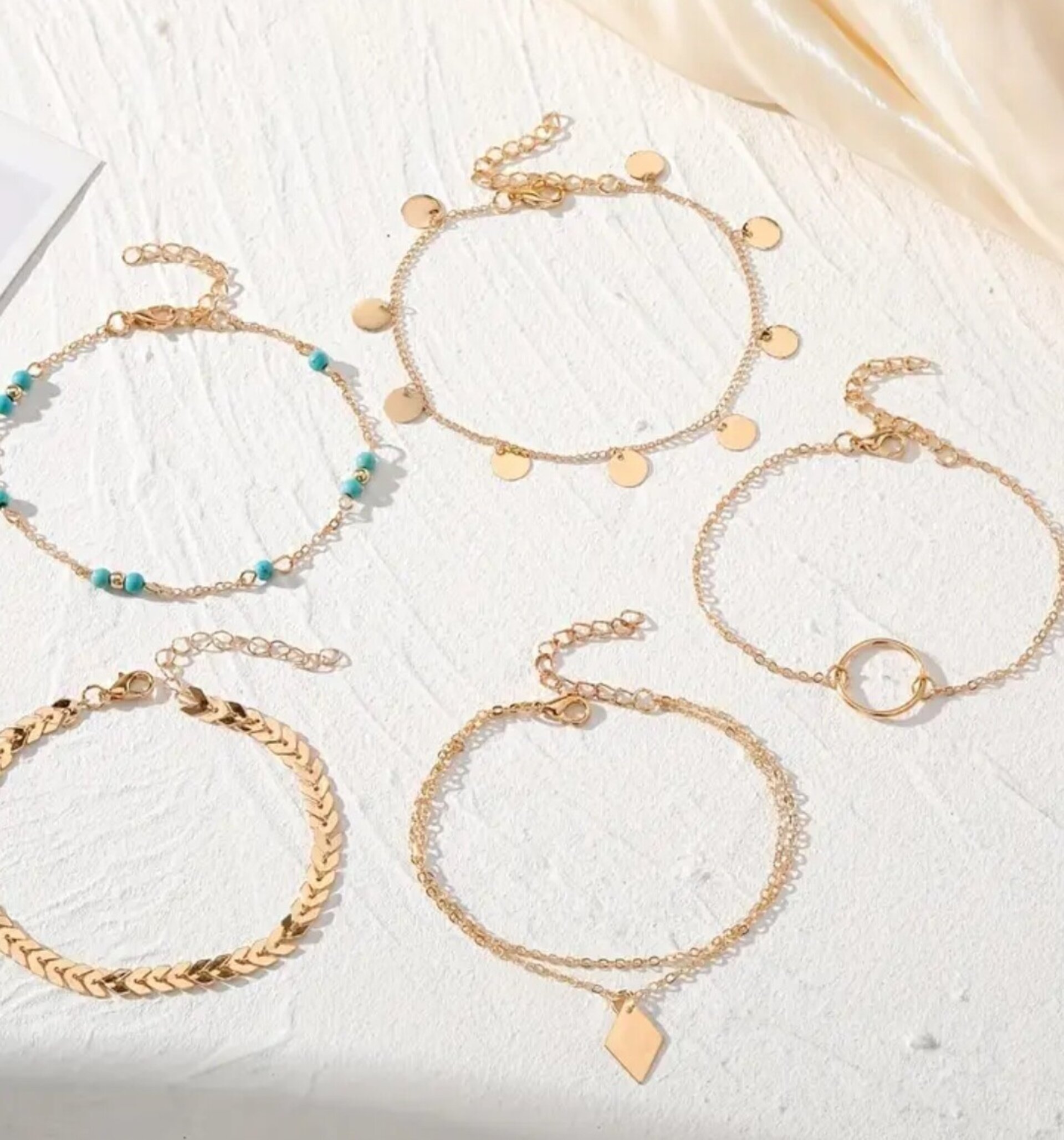 Pulseras Tobillo Azul Rombo A Elegir - 3