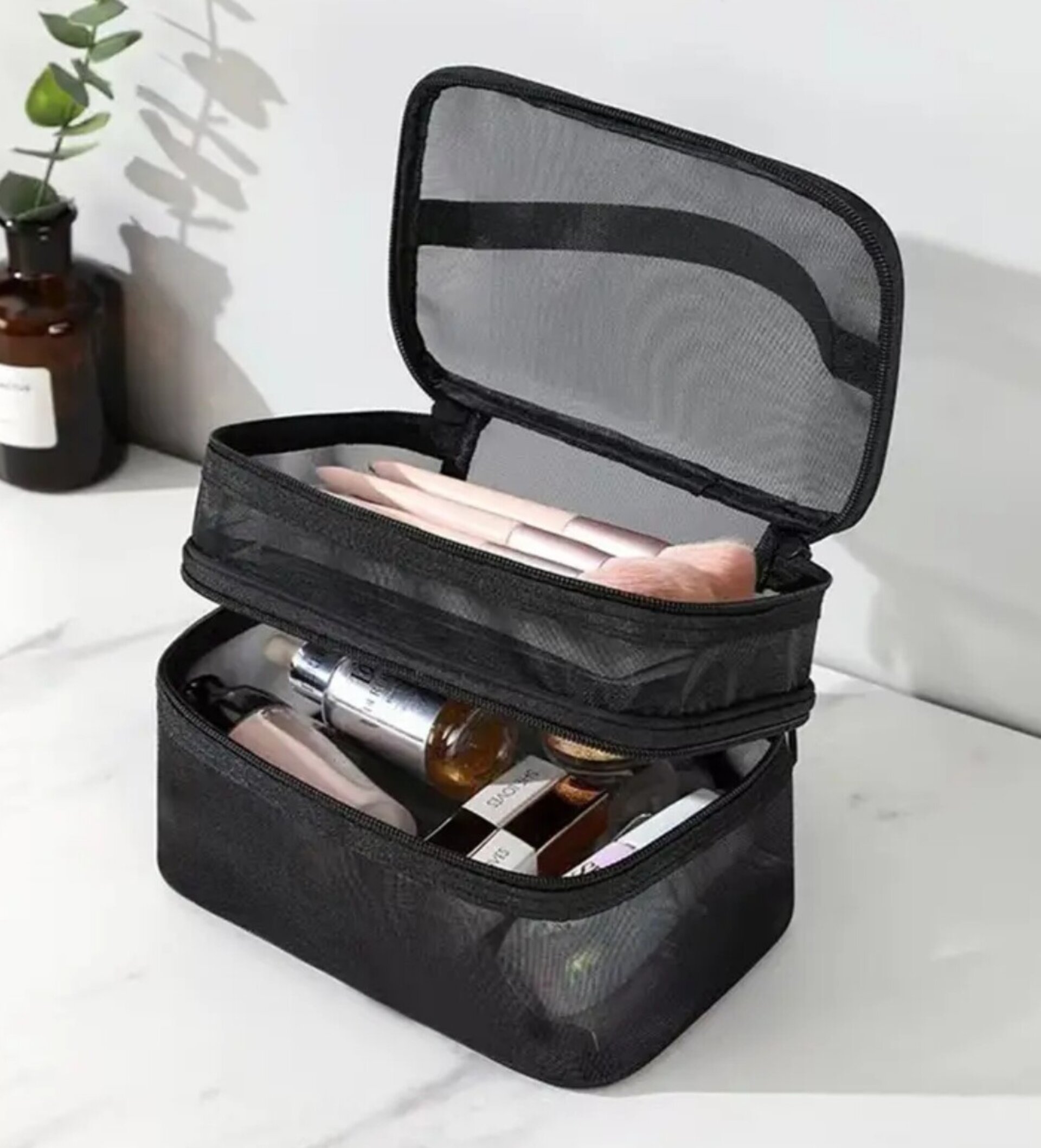 Bolsa De Cosmeticos Doble Negra - 4