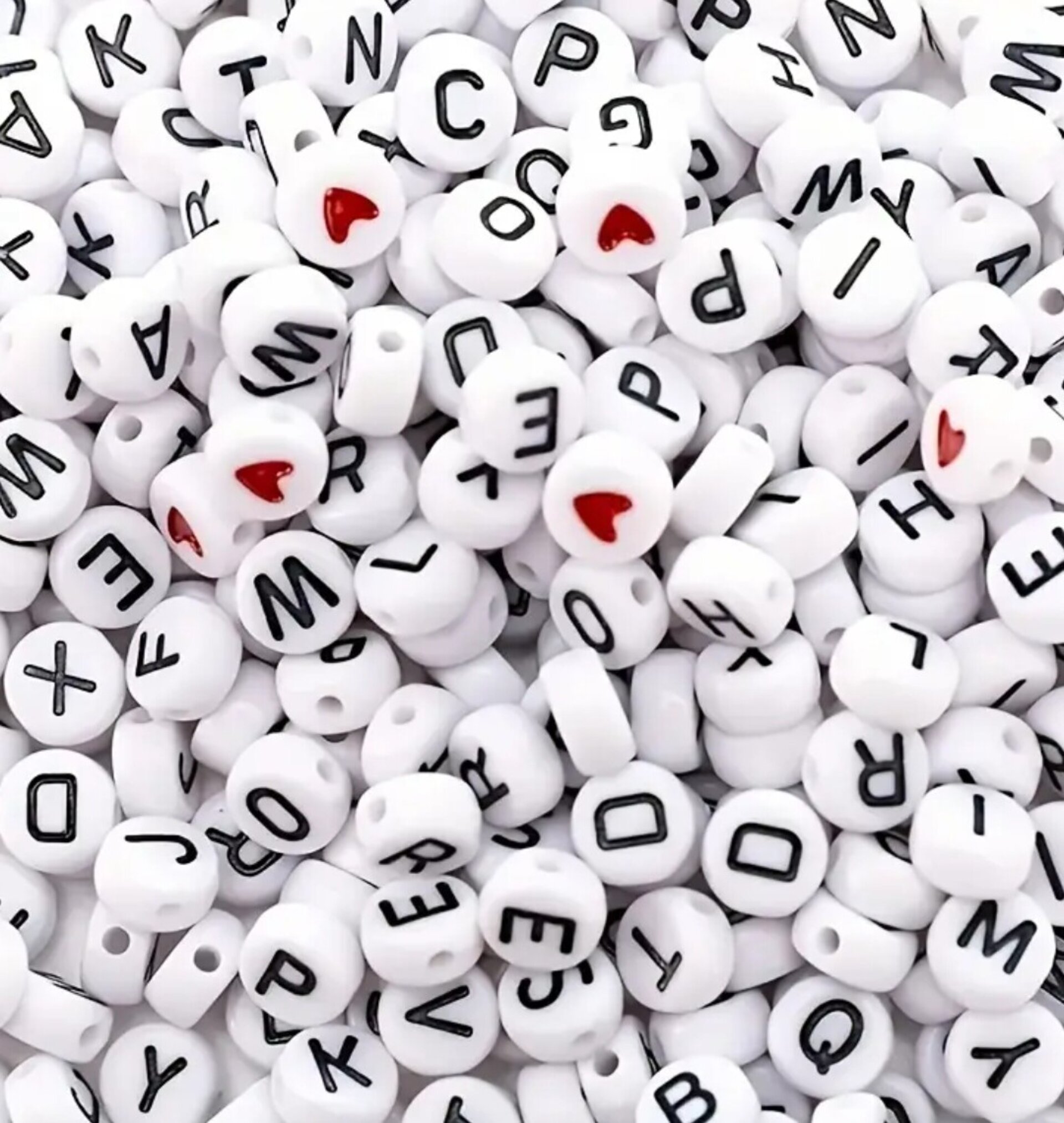 20 Cuentas Letras y Amor  7mm - 3