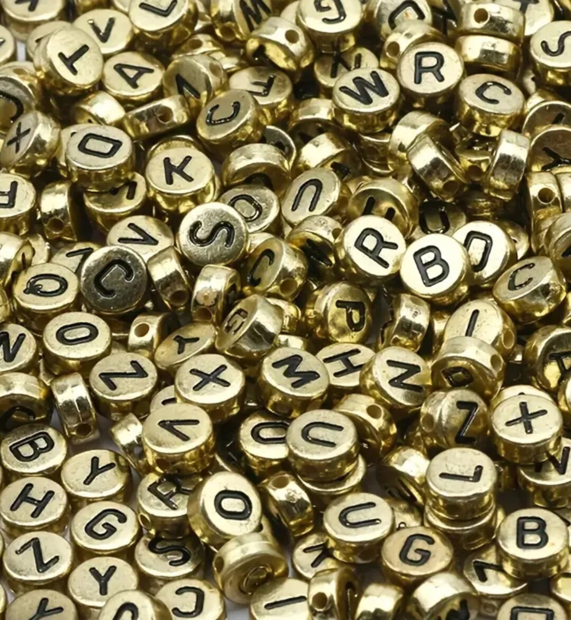 100 Cuentas Letras Oro - 6