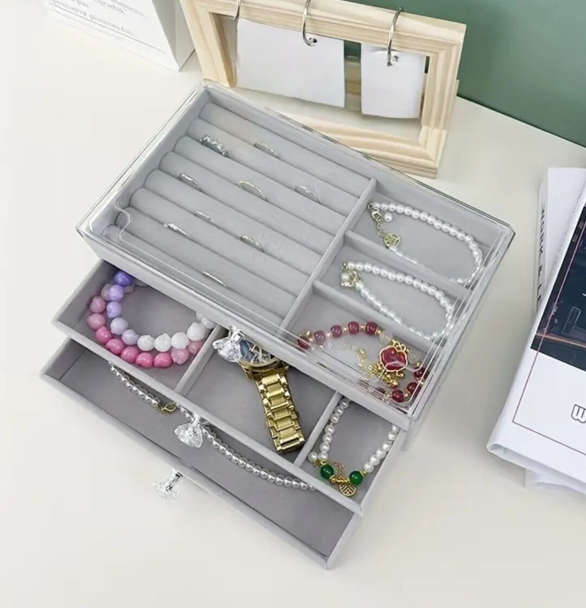 Joyero Podium Star Gris - 3