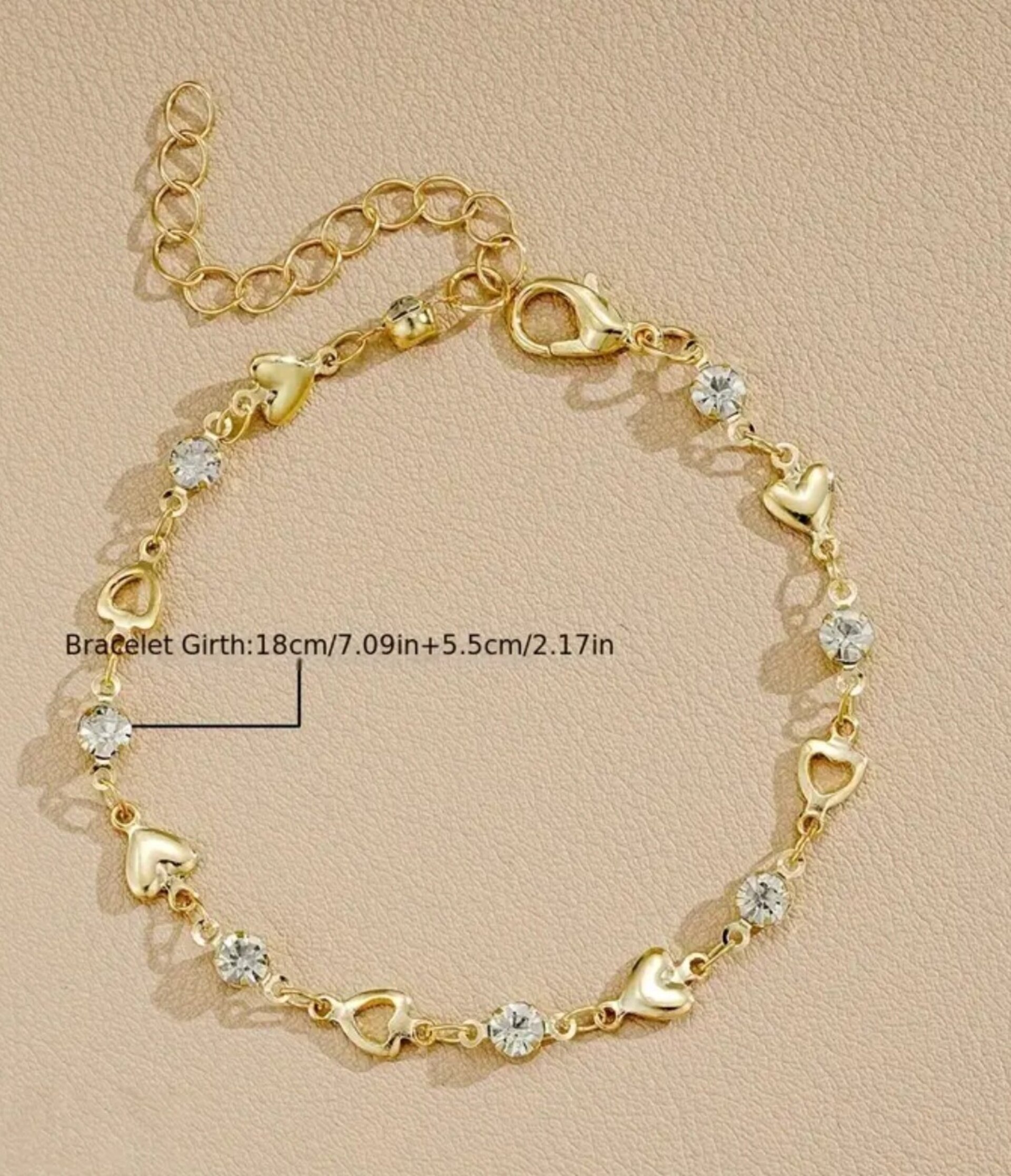 Pulseras Plata Corazónes Brillo - 2