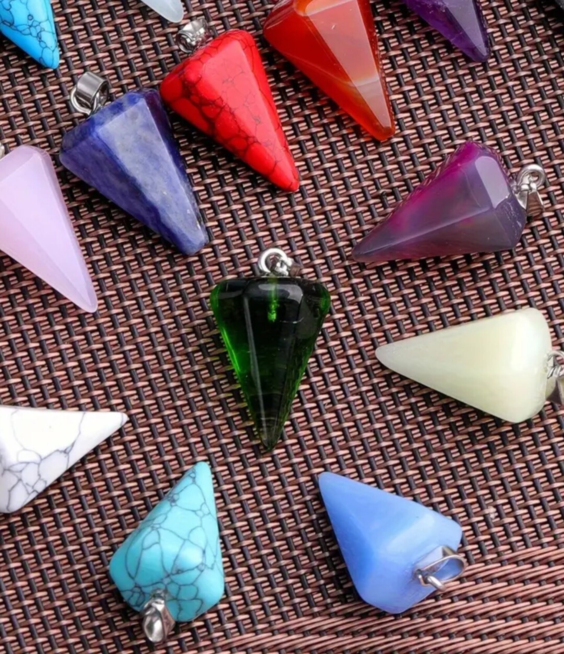 Colgantes Cono Cuarzo Colores - 2