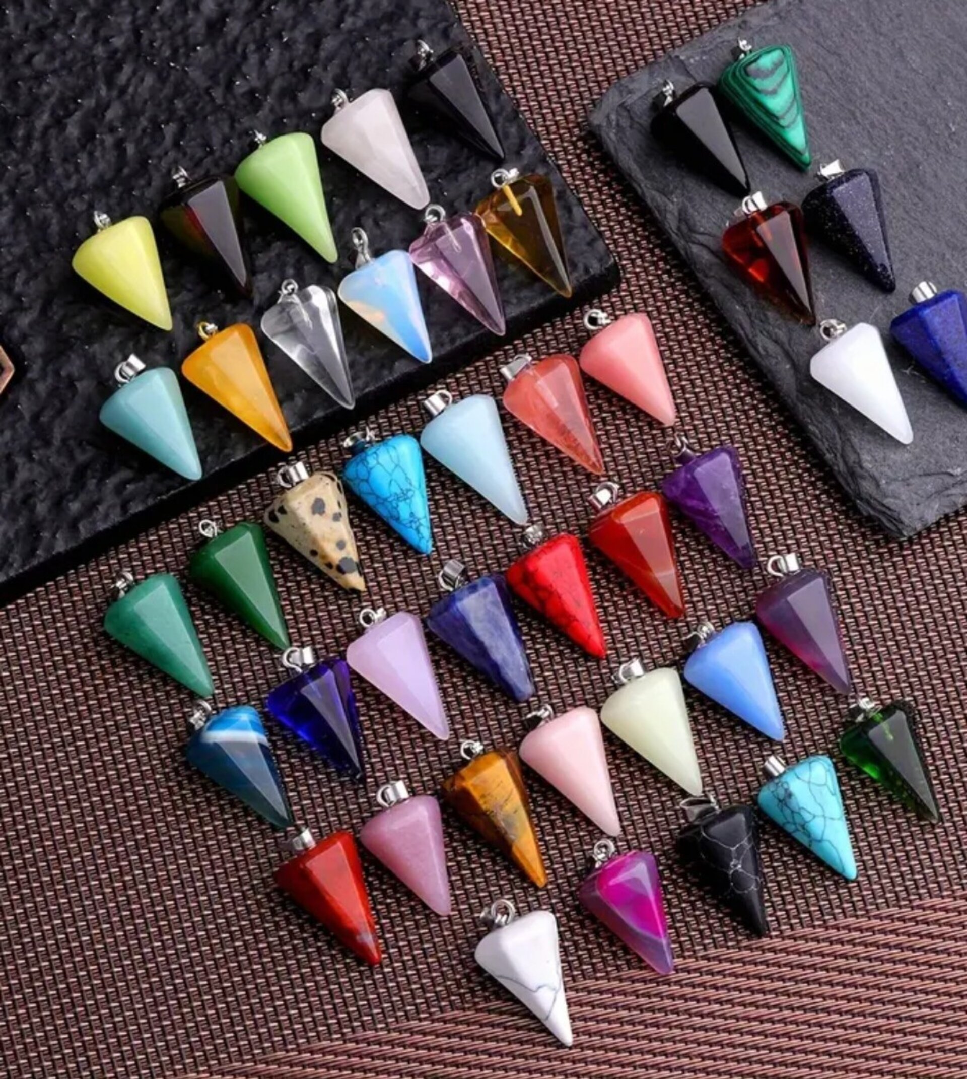 Colgantes Cono Cuarzo Colores - 5