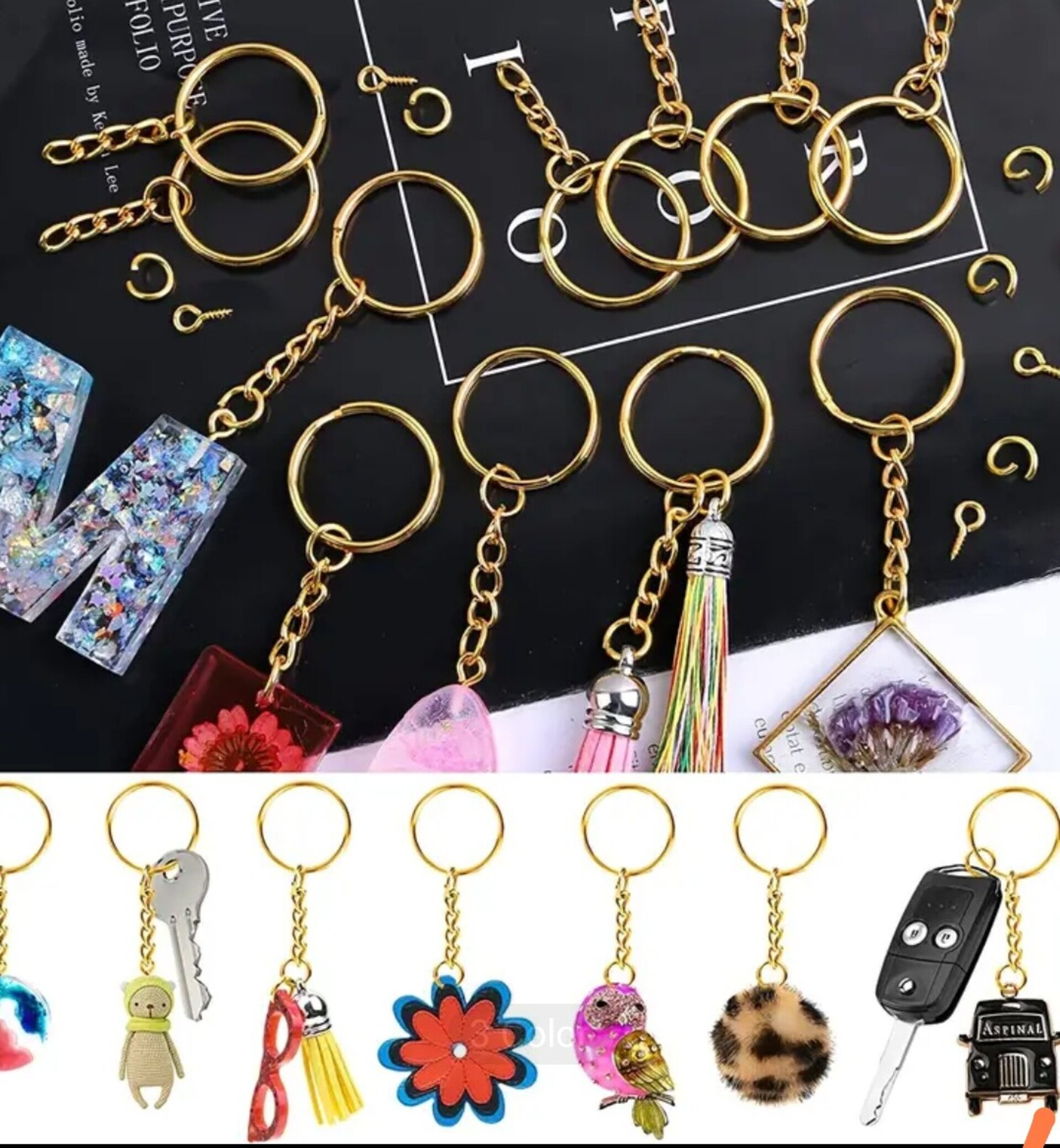 2 Colgantes De Llavero Oro - 5