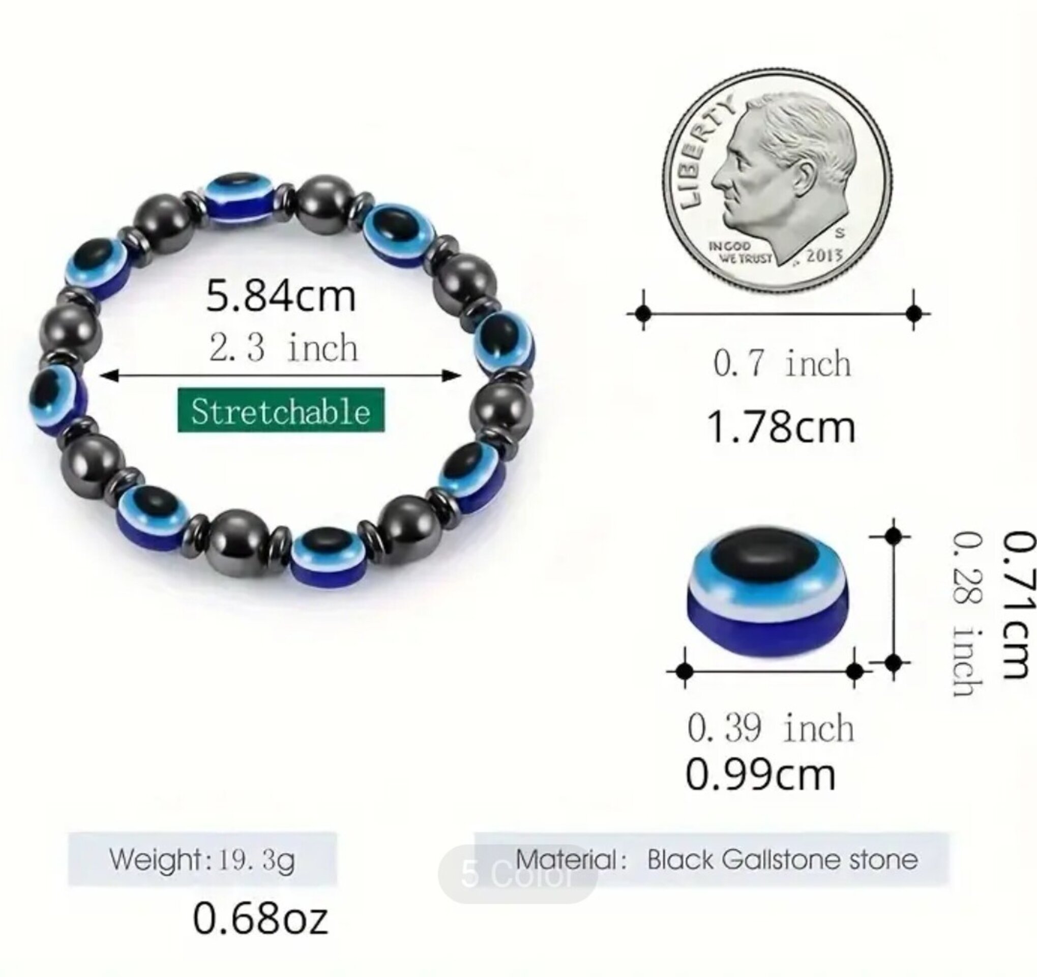 Pulsera Elástica Ojo Del Diablo - 3