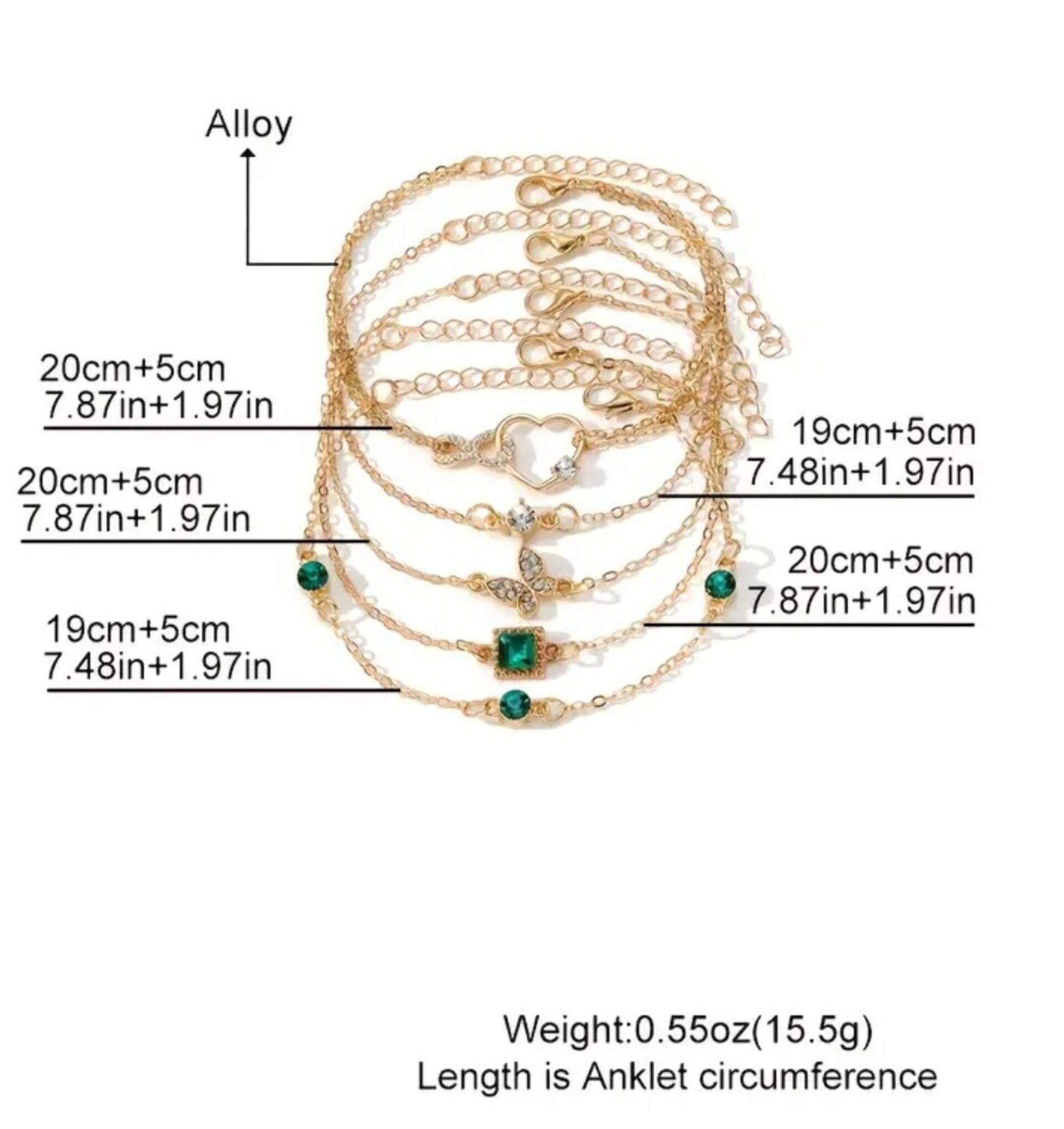 Pulseras Esmeralda Oro Corazón A Elegir - 2