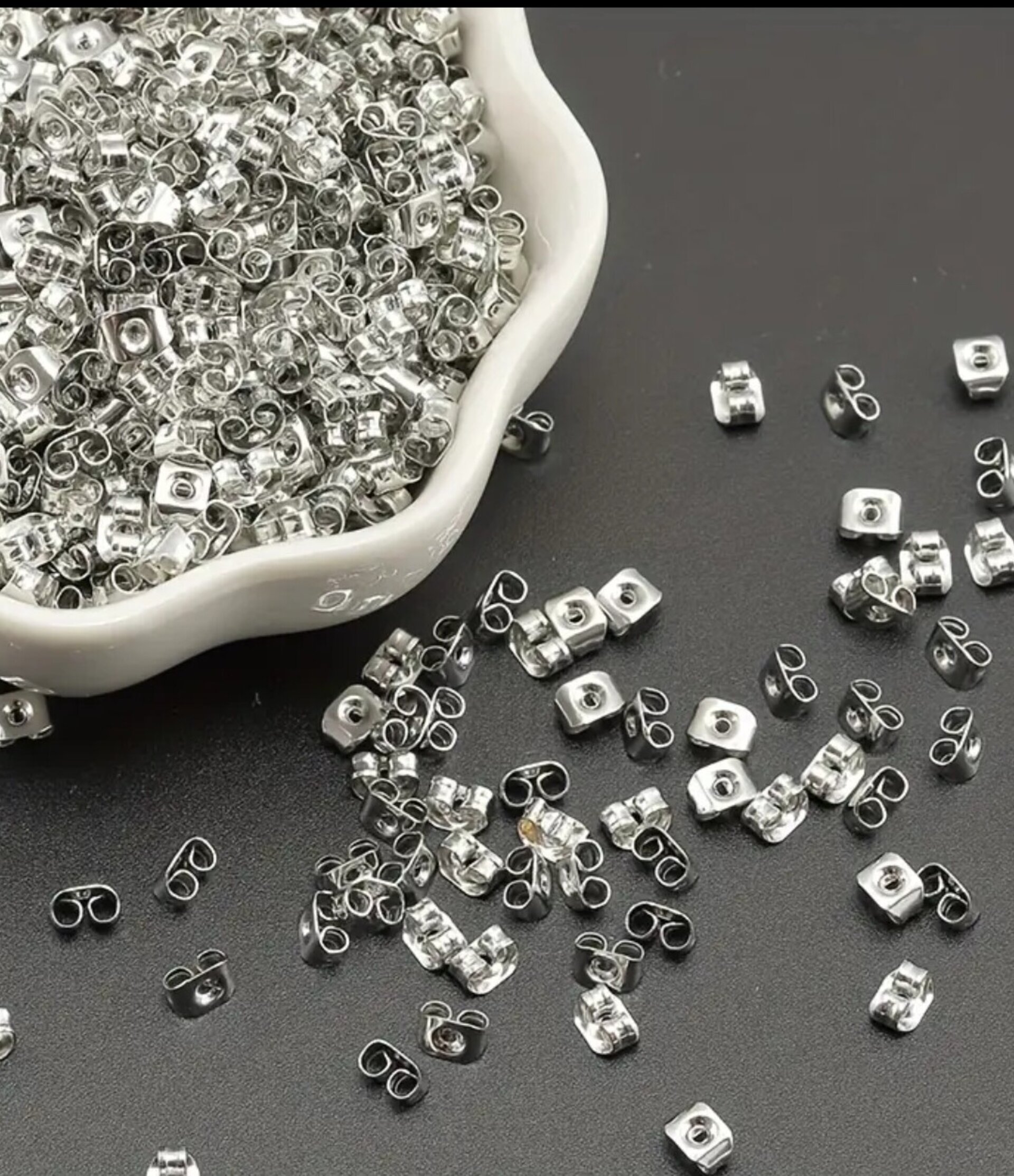 Cierres Mariposa Pendientes Plata - 2