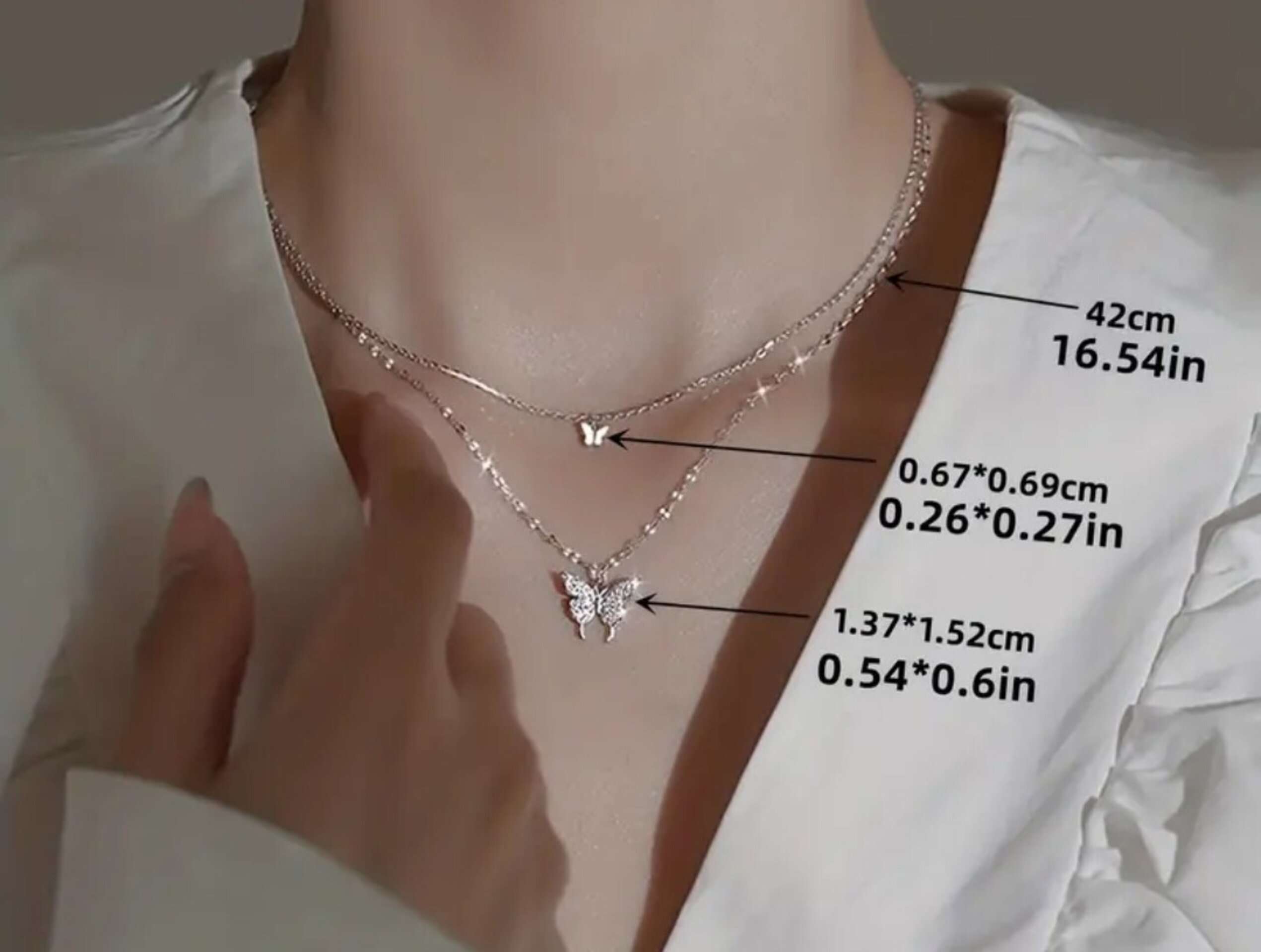 Collar Doble Mariposa Oro - 2