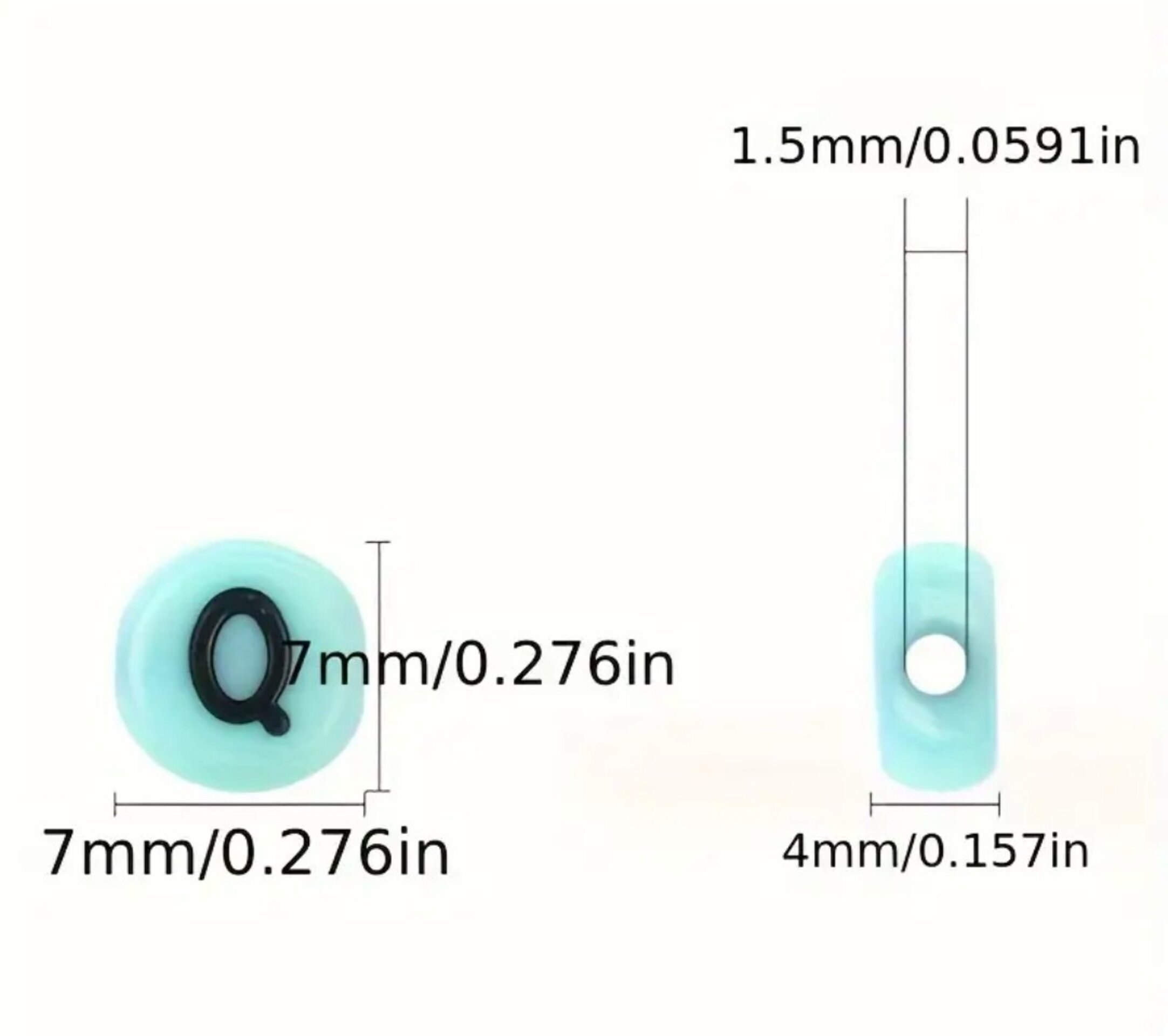 100 Cuentas Letras Multicolor Pastel - 5