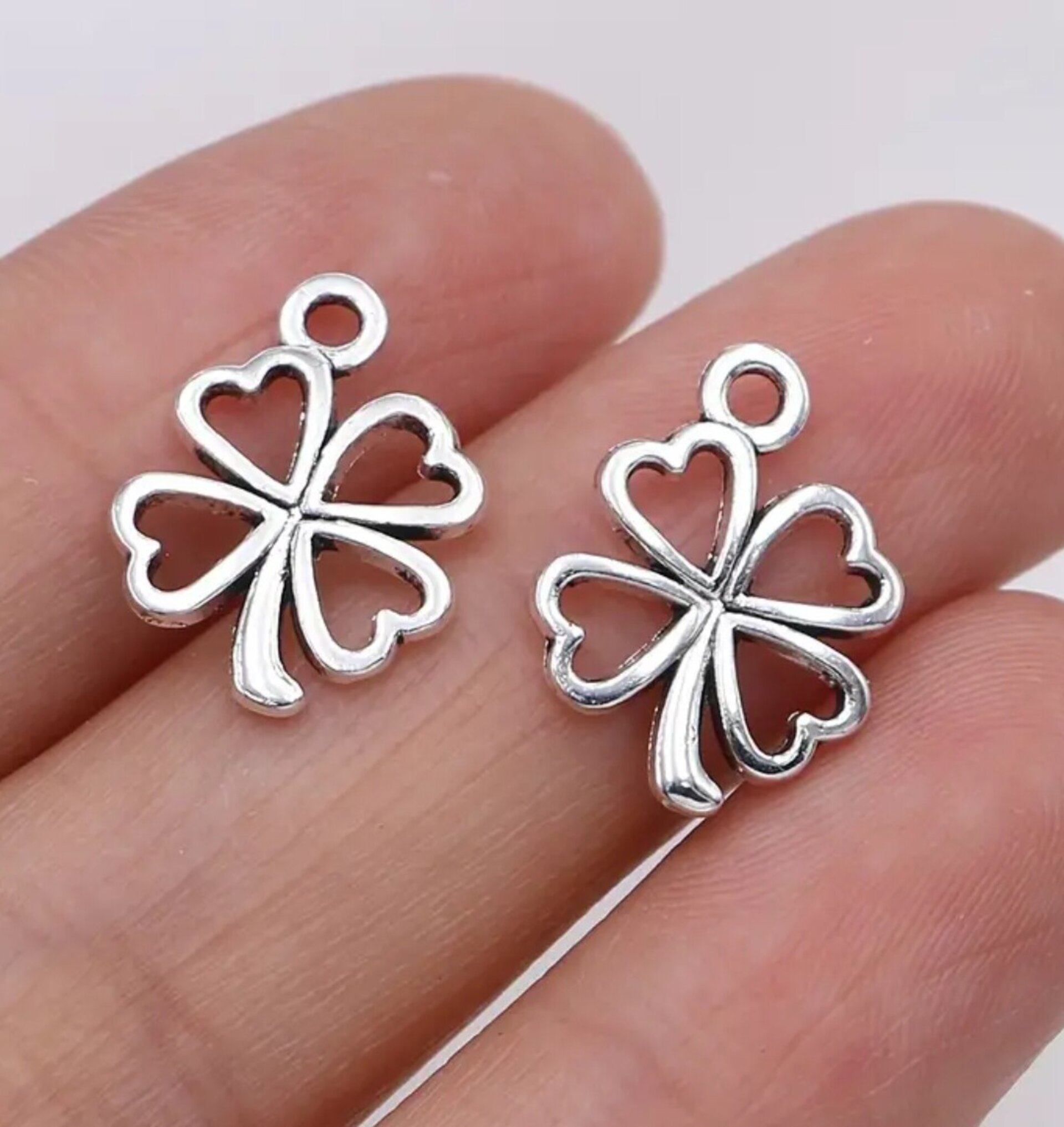 Colgantes De Trébol Plata - 2