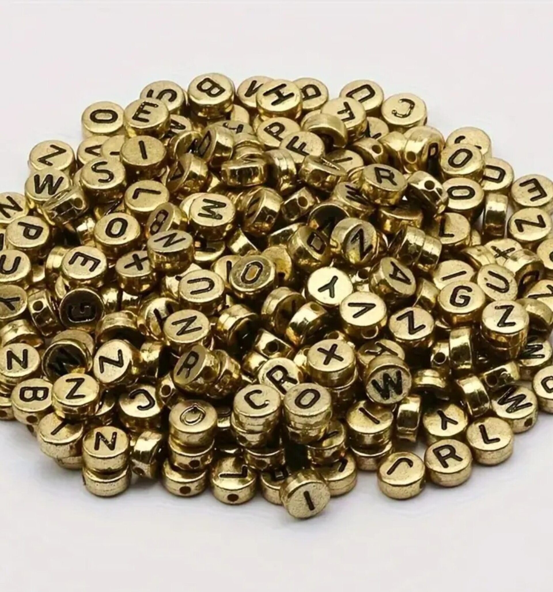 100 Cuentas Letras Oro - 3