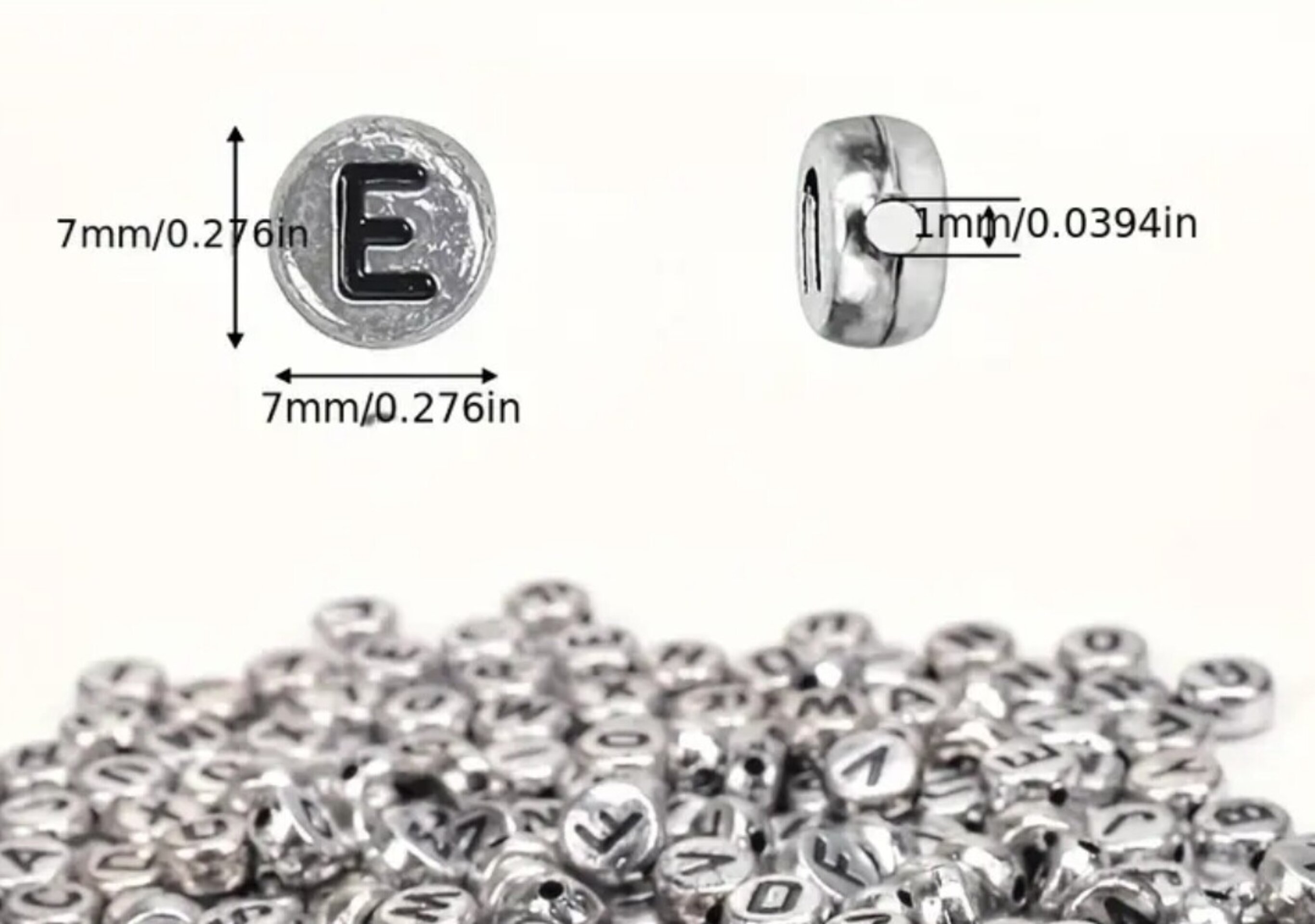 100 Cuentas Letras Plata - 2