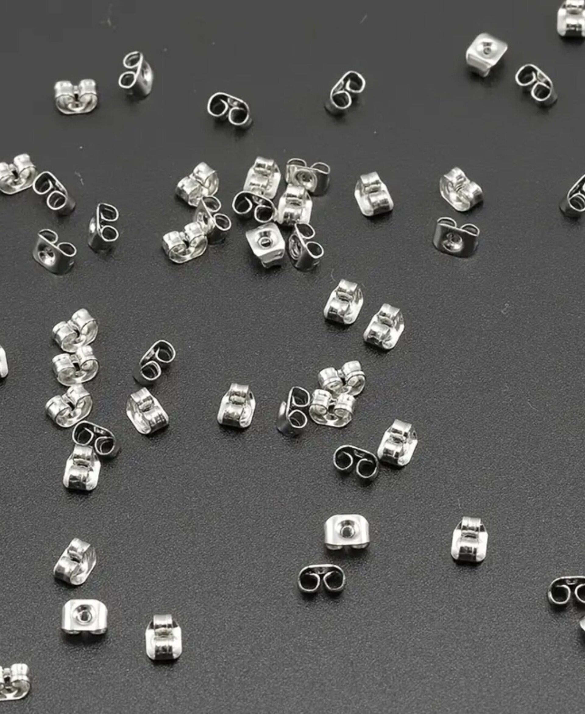 Cierres Mariposa Pendientes Plata - 4