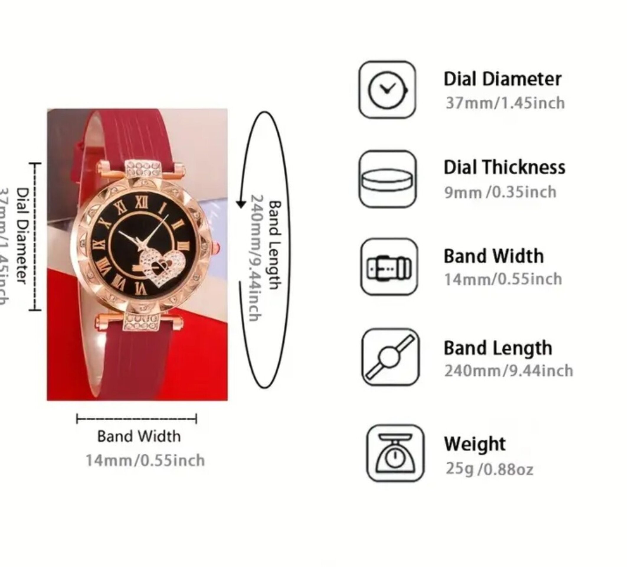 Conjunto Relog Rojo - 5