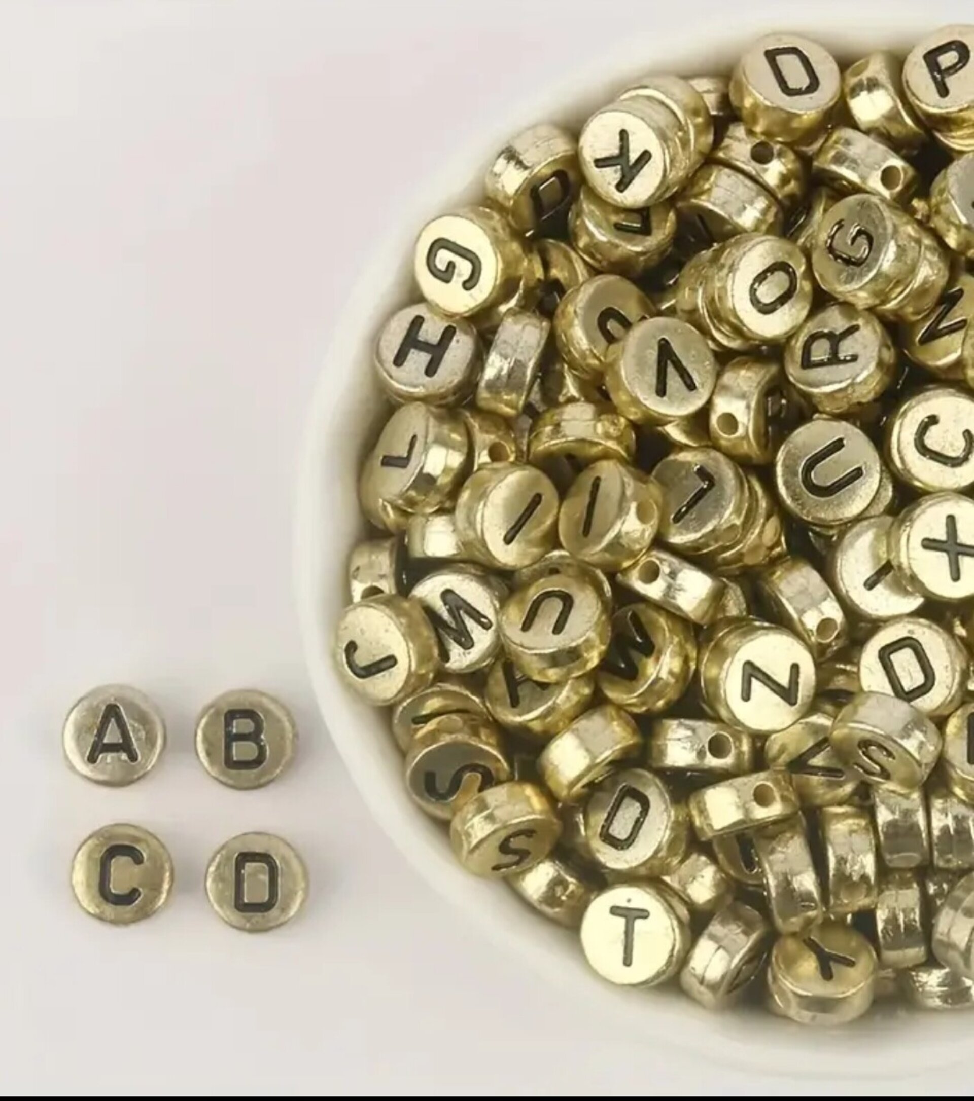 100 Cuentas Letras Oro - 2