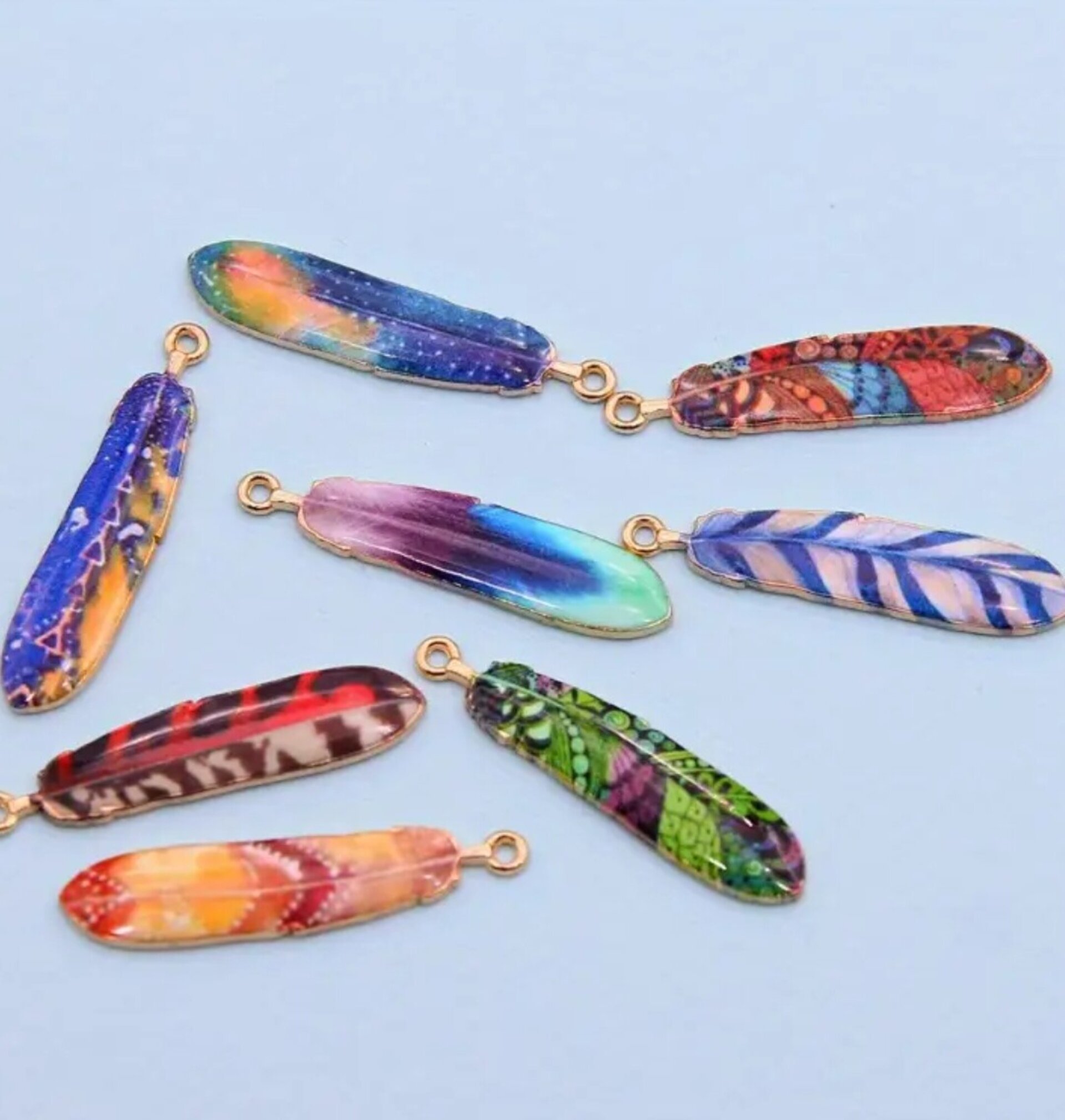 Colgantes De Plumas Coloridas - 3