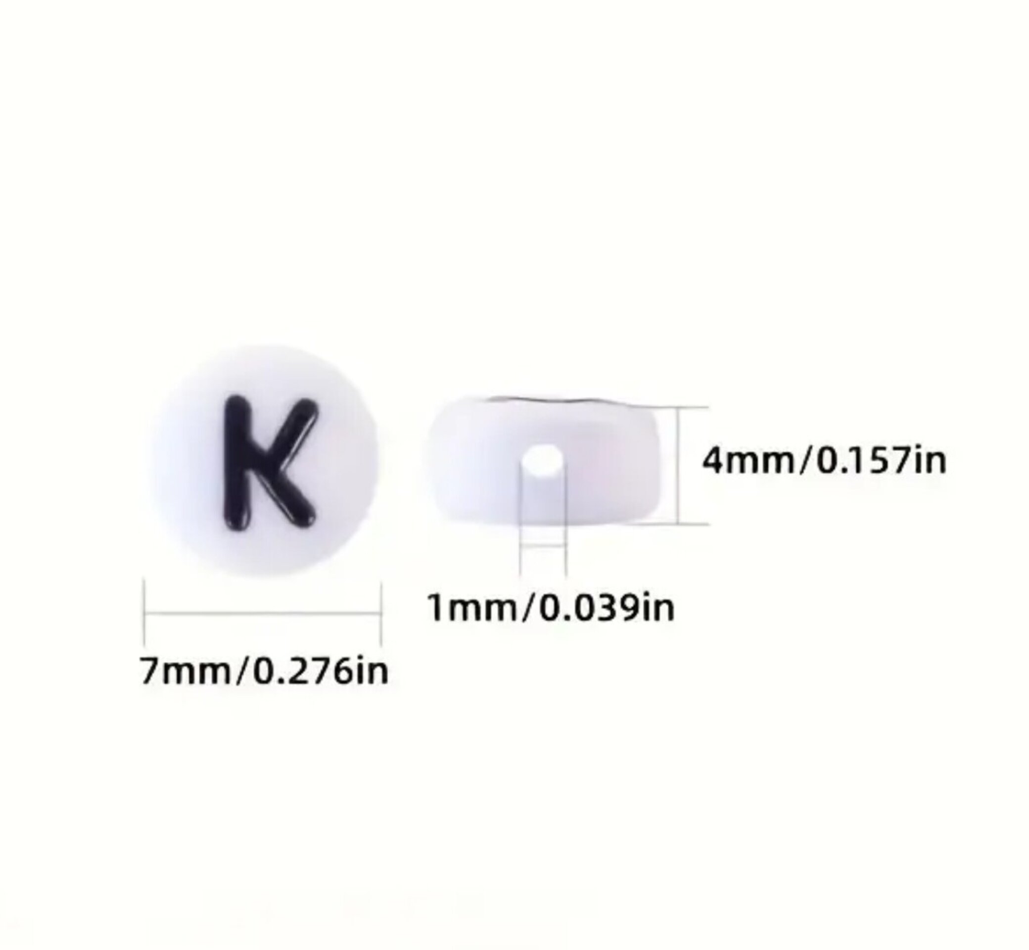 20 Cuentas Letras y Amor  7mm - 2