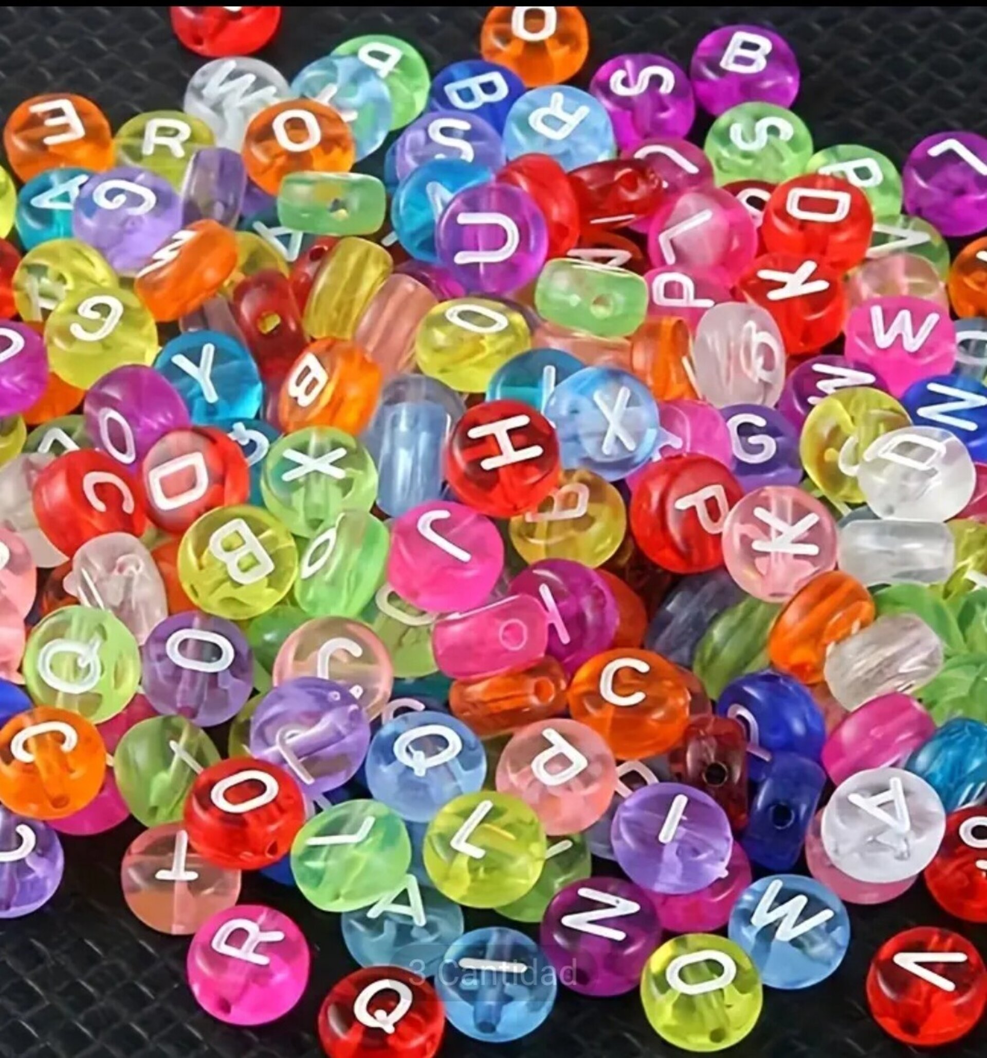 100 Cuentas Letras Multicolor Premium - 2
