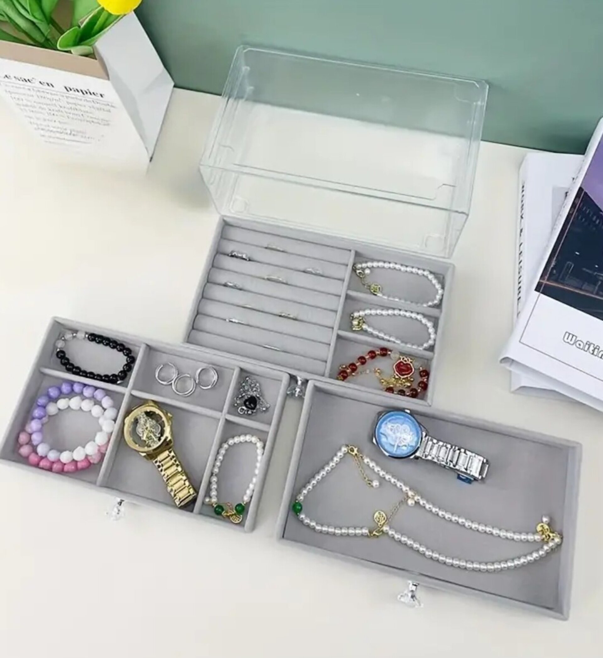 Joyero Podium Star Gris - 4