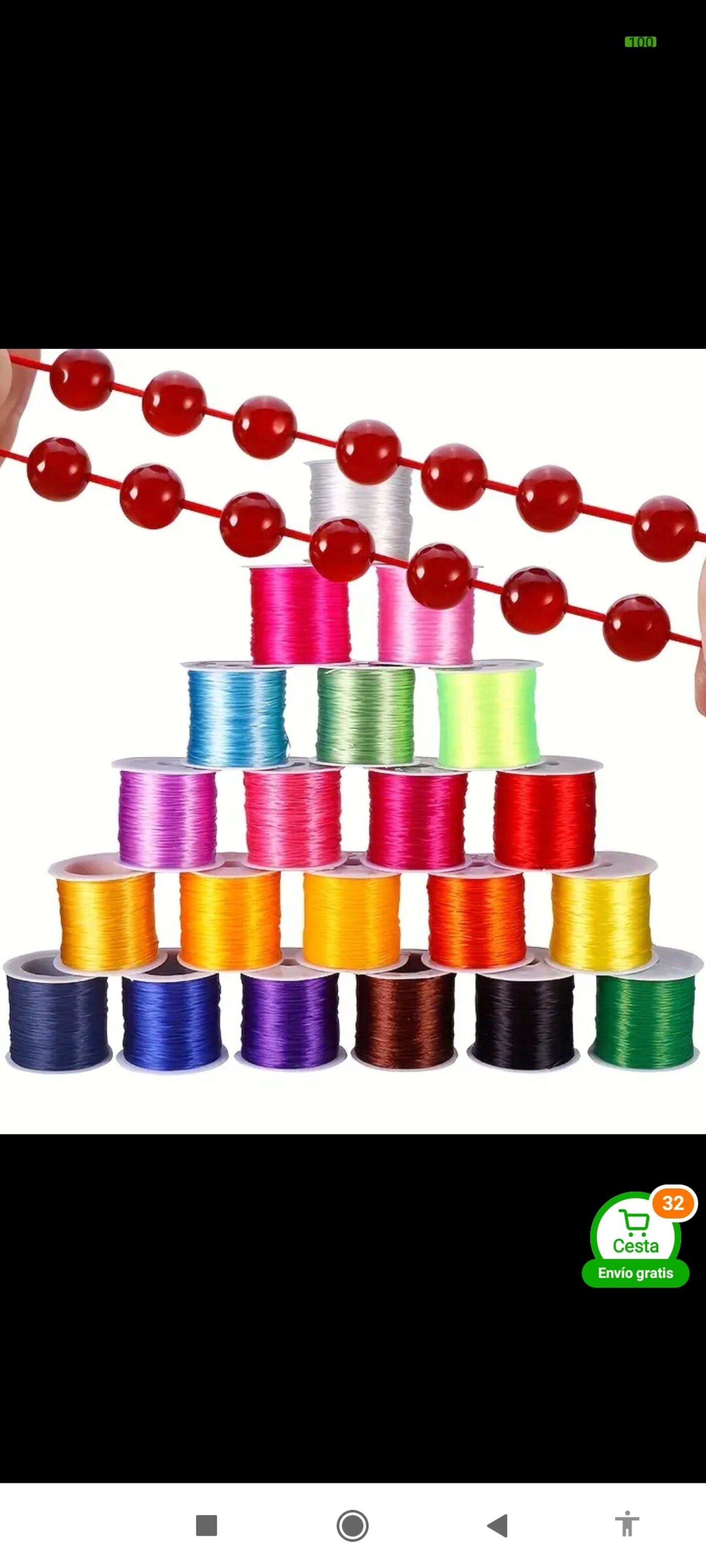 10 Metros Cuerda Elástica Negro 0,3 - 3