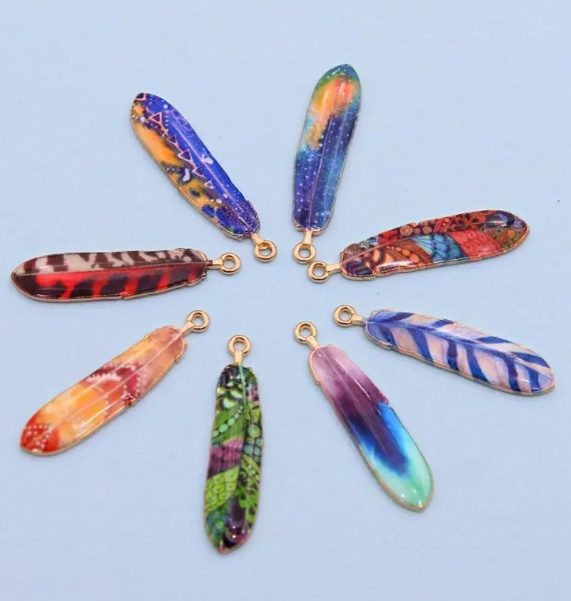 Colgantes De Plumas Coloridas - 2