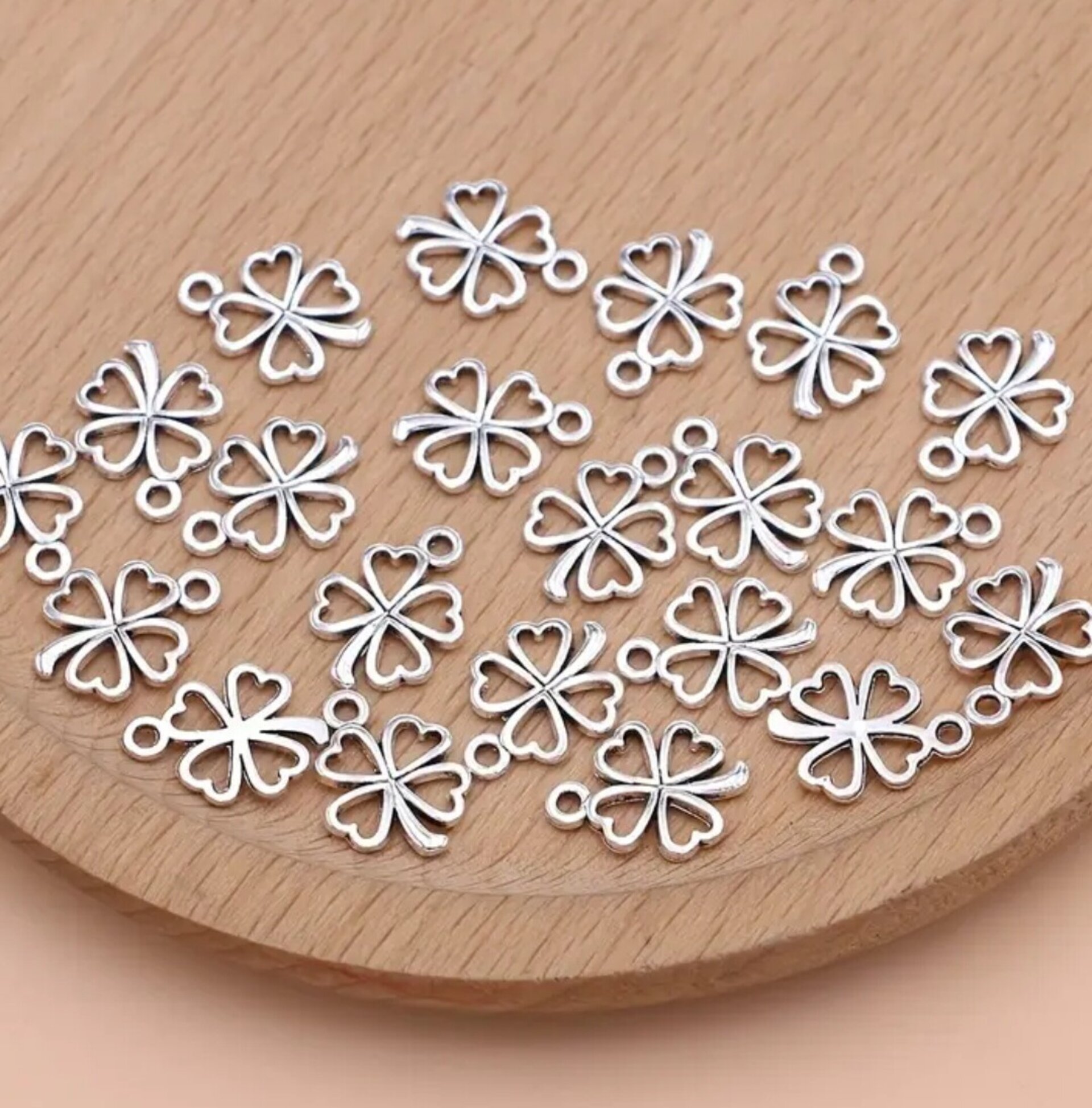 Colgantes De Trébol Plata - 3