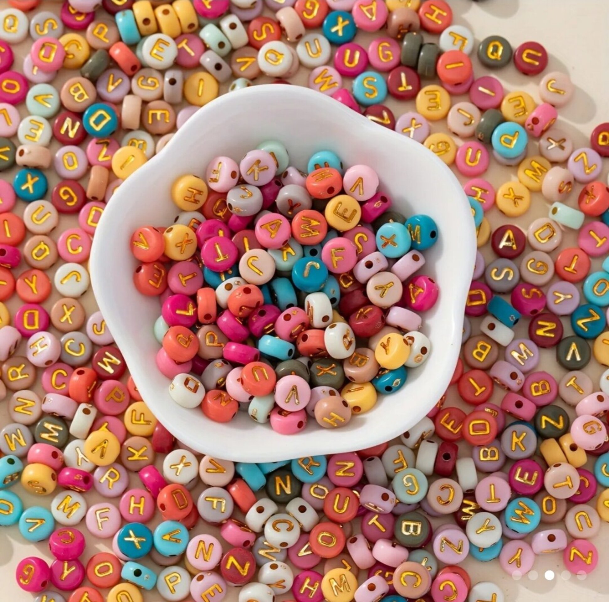 100 Cuentas Letras Multicolor - 3