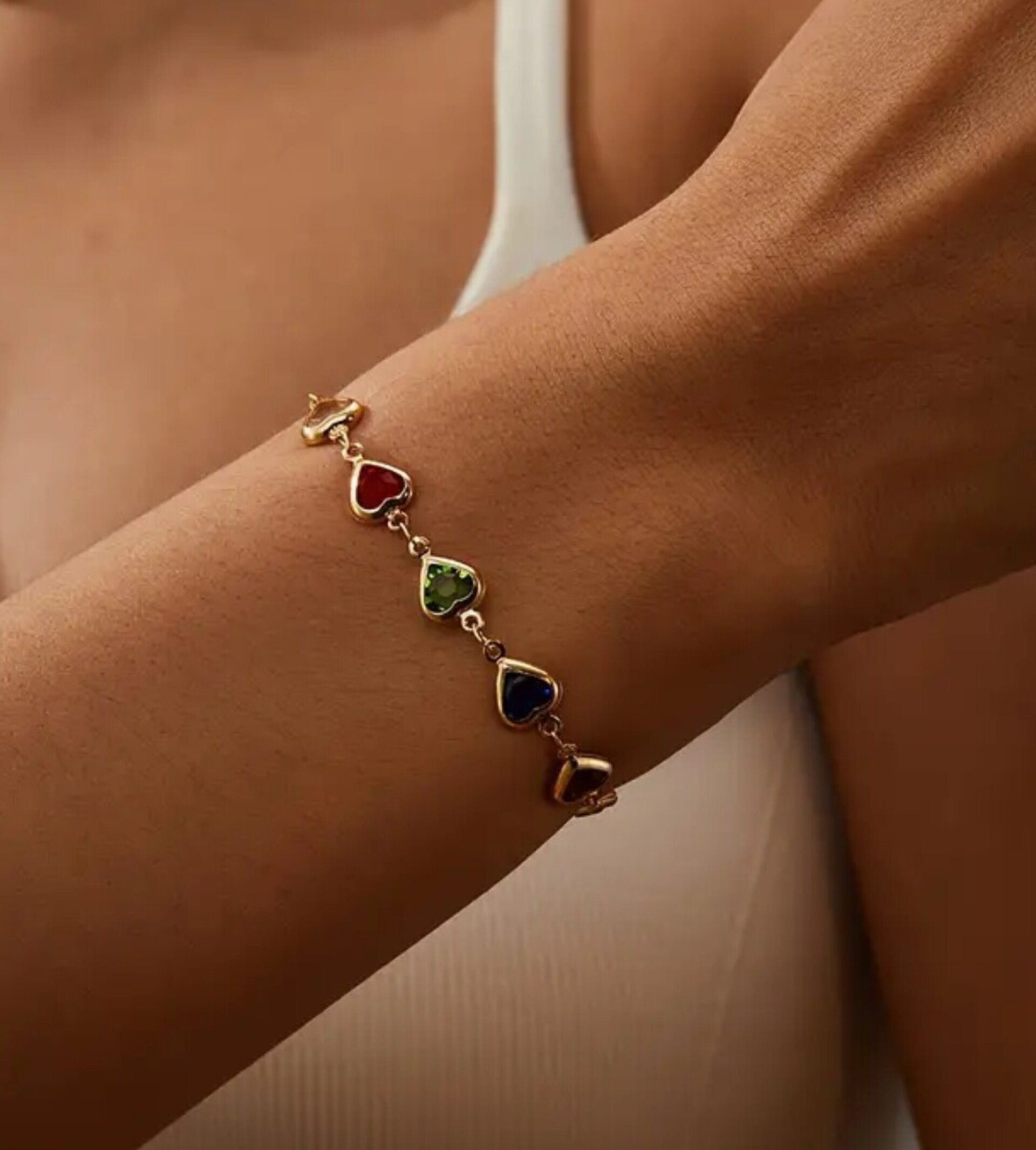 Pulseras Oro Corazónes - 3