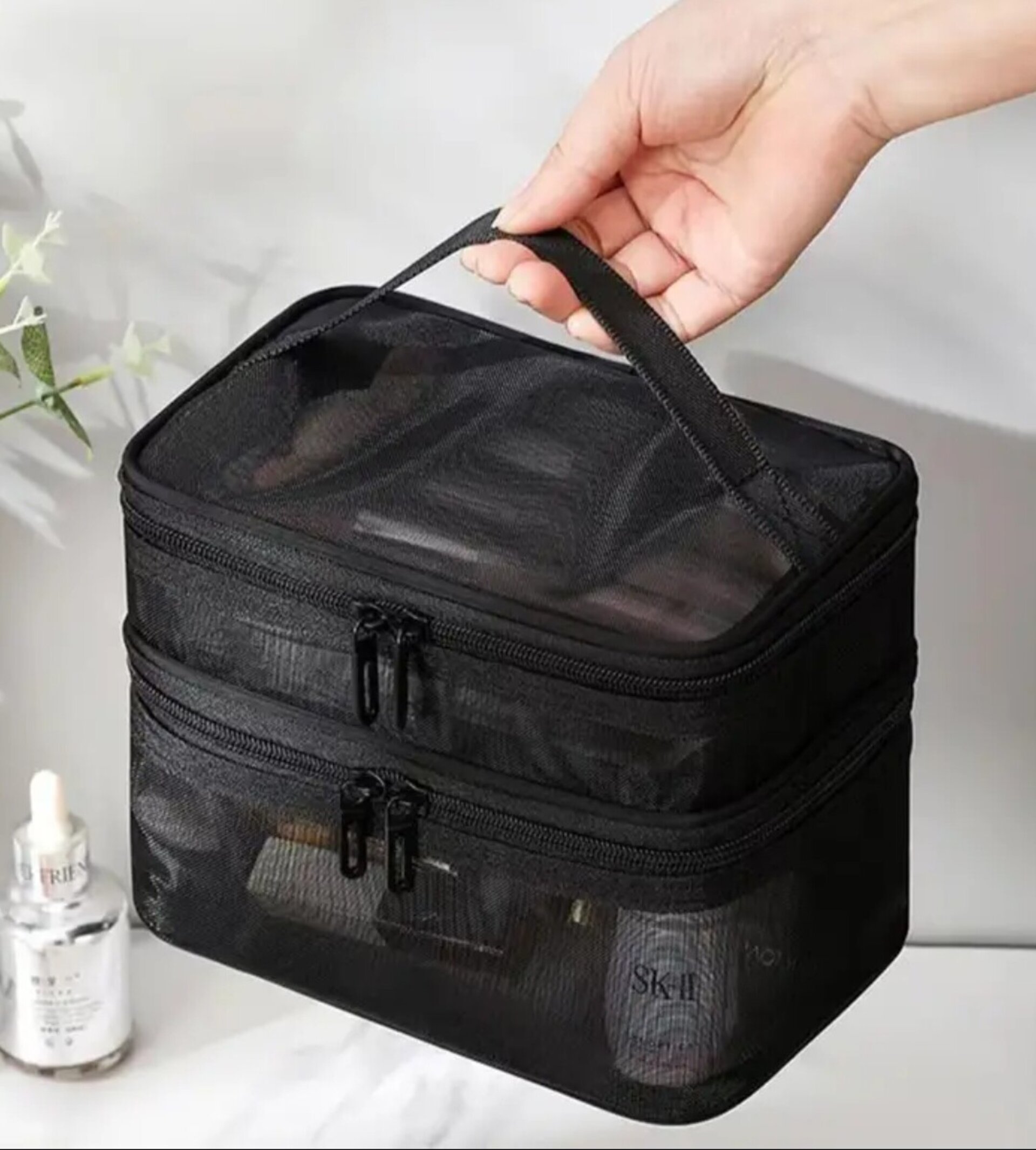 Bolsa De Cosmeticos Doble Negra - 3