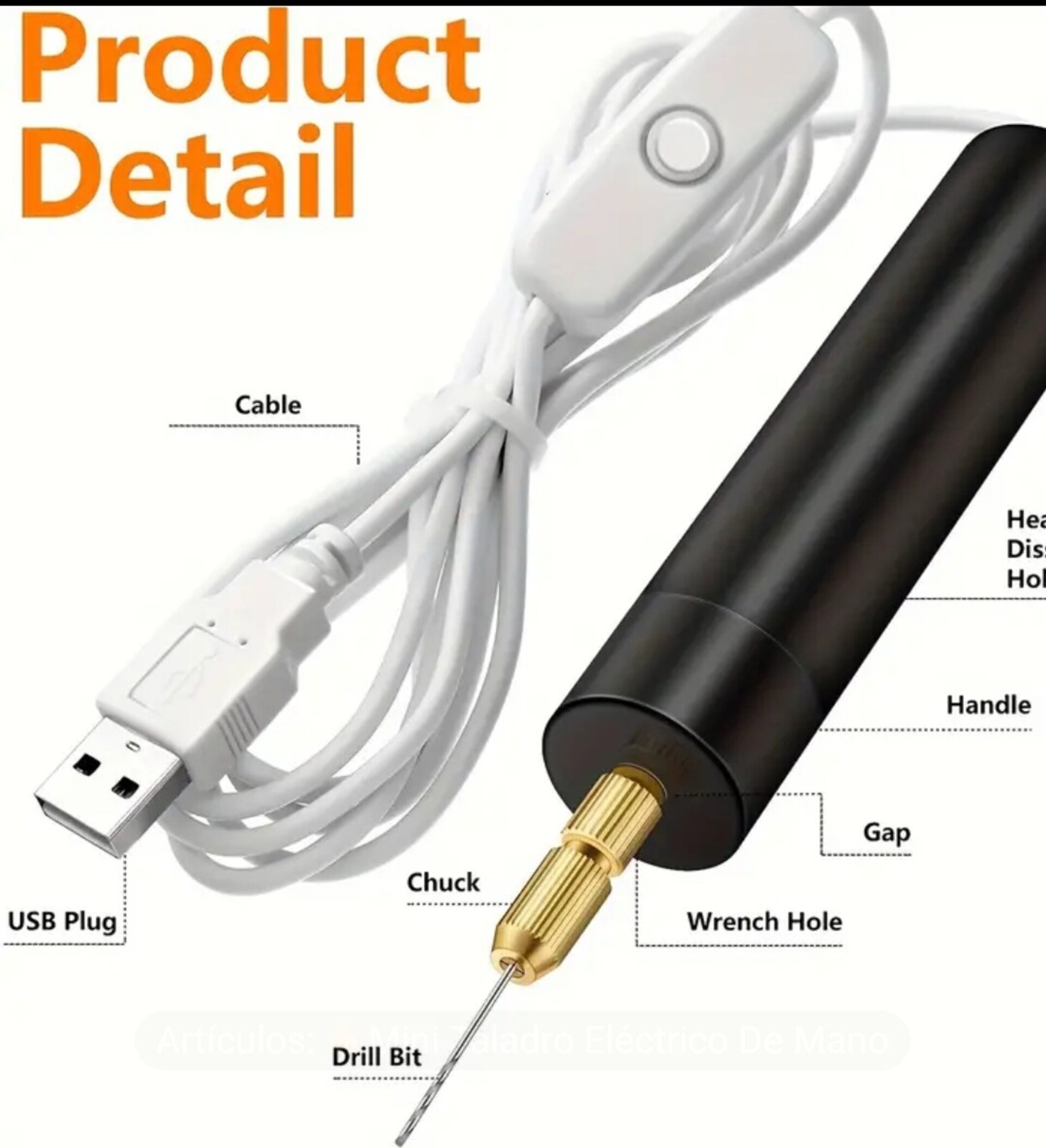 Mini Micro Taladro Eléctrico Portátil Negro - 2