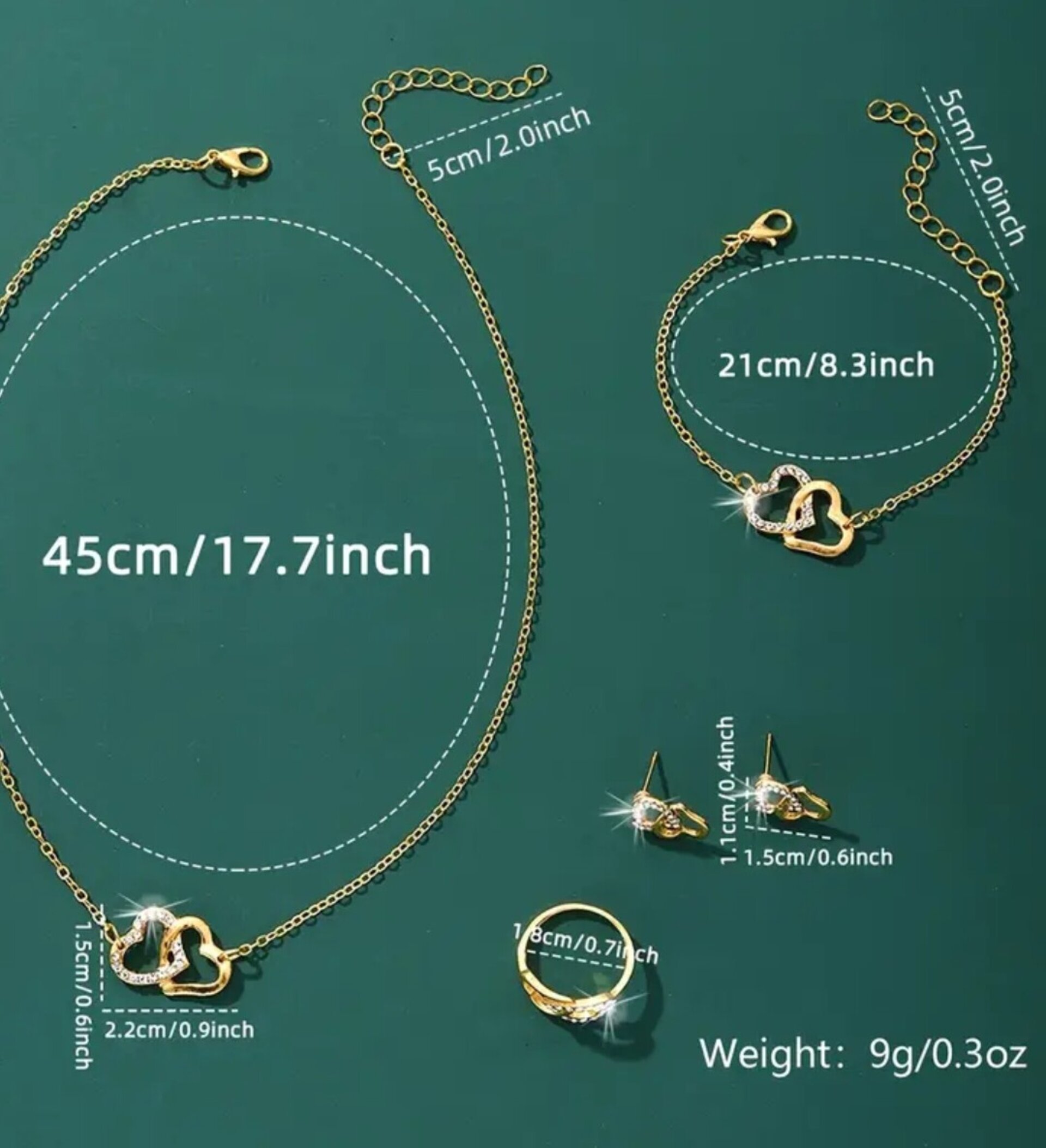 Conjunto Joyas Corazón Oro - 2