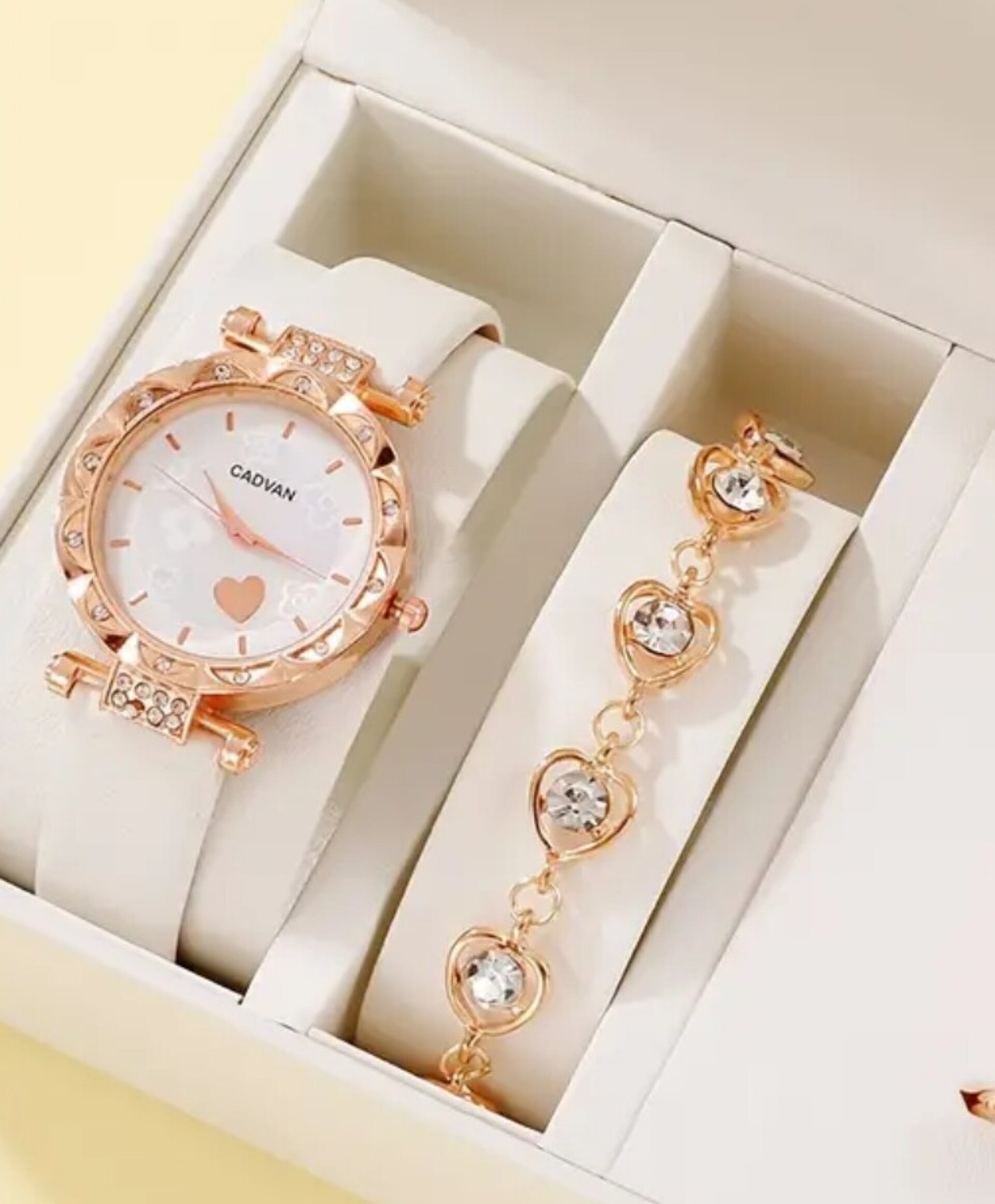 Conjunto Relog Cuarzo Blanco - 2