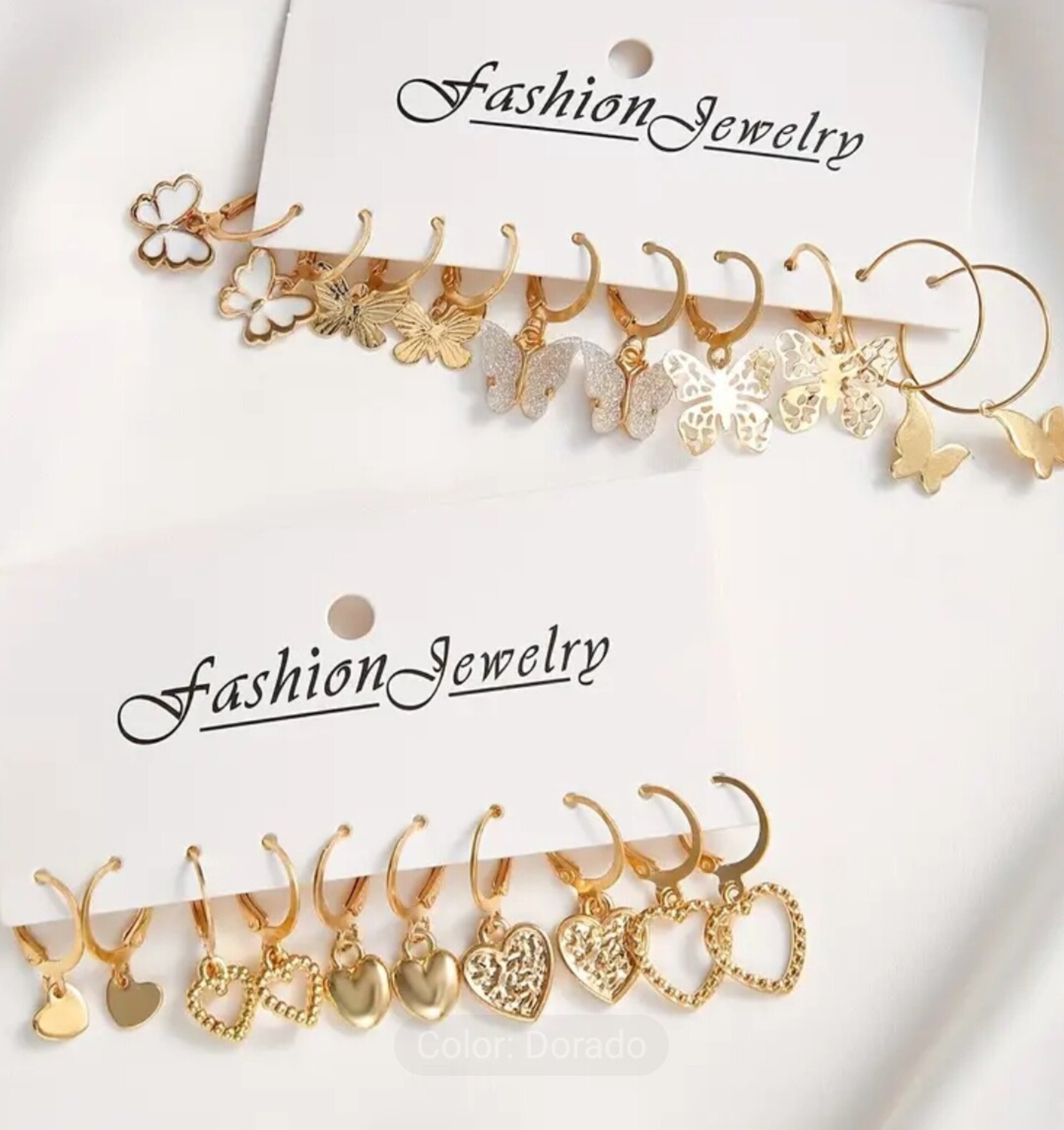 Set 10 Pares Pendientes Dorados - 2